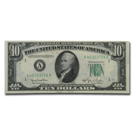 1950's $10 FRN AU/CU 1950's $10 FRN AU/CU